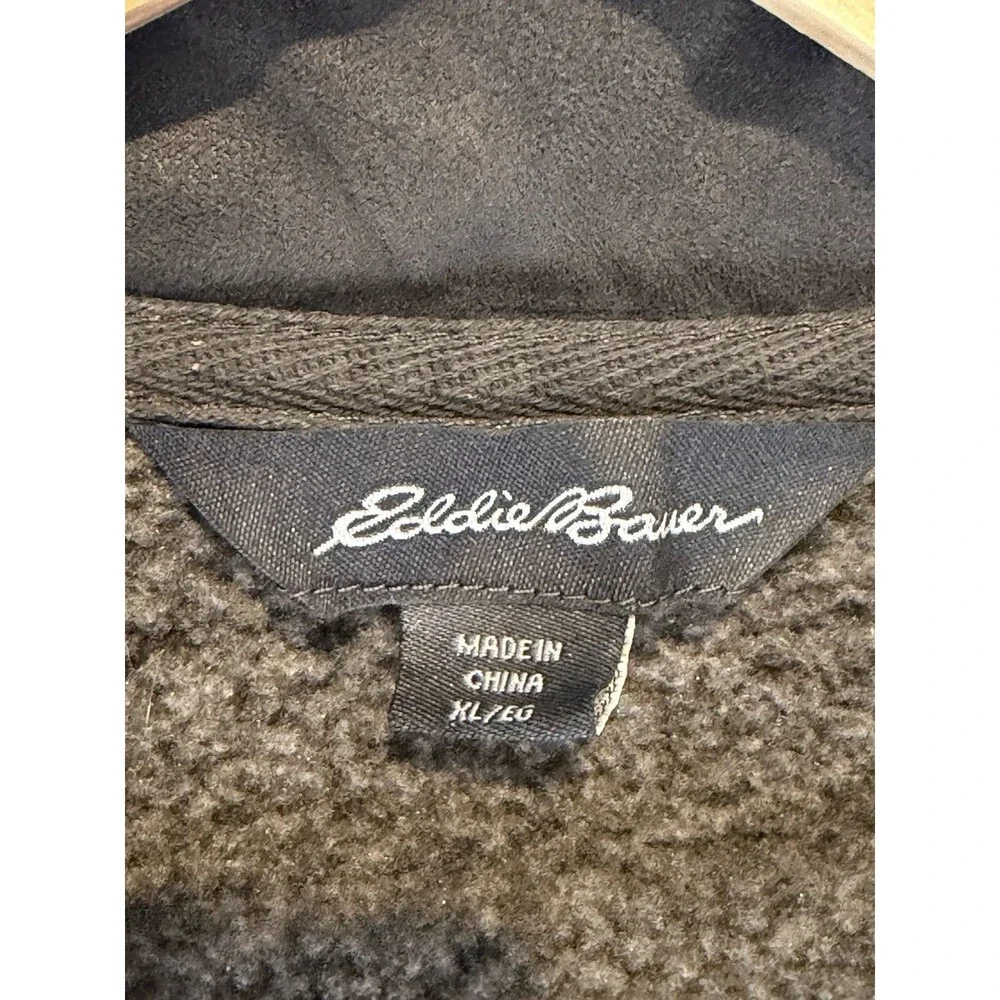 Eddie Bauer Men's Grey 1/4 Zip Pullover Sweater Jacket Preppy Size XL Fleece - Picture 2 of 8